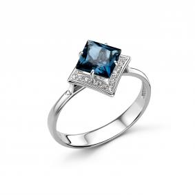 Серебряное кольцо Дар К-5269рс41100 с фианитом и Лондон топазом К-5269рс41100 фото