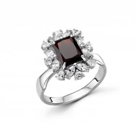 Серебряное кольцо Дар К-5271рс40400 с фианитом и гранатом К-5271рс40400 фото