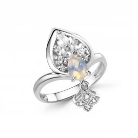 Серебряное кольцо Дар К-5275рс1170200 с фианитом и опалом К-5275рс1170200 фото