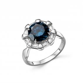 Серебряное кольцо Дар К-5277рс1615600 с фианитом, сапфиром и муассанитом К-5277рс1615600 фото