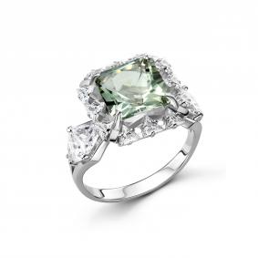 Серебряное кольцо Дар К-5279рс41200 с фианитом и празиолитом К-5279рс41200 фото