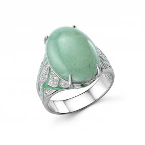 Серебряное кольцо Дар К-5287ркэз48200 с фианитом, эмалью и авантюрином К-5287ркэз48200 фото