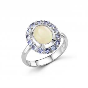 Серебряное кольцо Дар К-5290рк1170464 с опалом и танзанитом К-5290рк1170464 фото