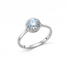 Серебряное кольцо Дар К-5294рс1616400 с фианитом и муассанитом К-5294рс1616400 фото