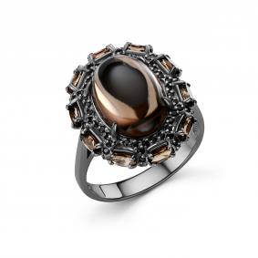 Серебряное кольцо Дар К-5305чрк40716 с раухтопазом и шпинелью К-5305чрк40716 фото