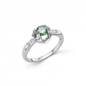 Серебряное кольцо Дар К-5306рс1613900 с фианитом, Параиба и муассанитом К-5306рс1613900 фото