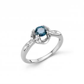 Серебряное кольцо Дар К-5306рс1615600 с фианитом, сапфиром и муассанитом К-5306рс1615600 фото