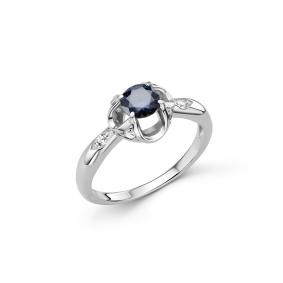 Серебряное кольцо Дар К-5306рс1616300 с фианитом и муассанитом К-5306рс1616300 фото