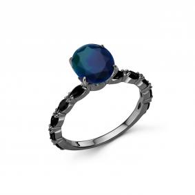 Серебряное кольцо Дар К-5307чрс11716416 с опалом и шпинелью К-5307чрс11716416 фото