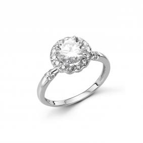Серебряное кольцо Дар К-5308рс1612800 с фианитом и муассанитом К-5308рс1612800 фото