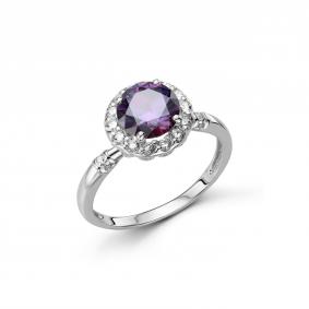 Серебряное кольцо Дар К-5308рс1616300 с фианитом и муассанитом К-5308рс1616300 фото