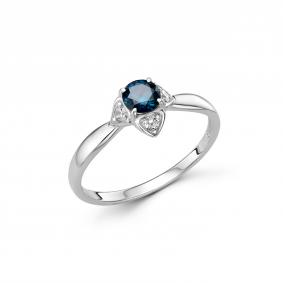 Серебряное кольцо Дар К-5309рс1615600 с фианитом, сапфиром и муассанитом К-5309рс1615600 фото
