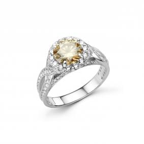 Серебряное кольцо Дар К-5311рс162000 с фианитом и муассанитом К-5311рс162000 фото