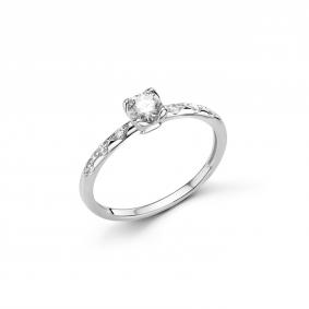 Серебряное кольцо Дар К-5312рс1612800 с фианитом и муассанитом К-5312рс1612800 фото