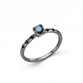 Серебряное кольцо Дар К-5312чрс16156416 с сапфиром, шпинелью и муассанитом К-5312чрс16156416 фото