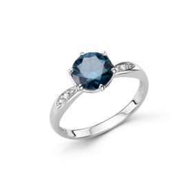 Серебряное кольцо Дар К-5313рс1615600 с фианитом, сапфиром и муассанитом К-5313рс1615600 фото