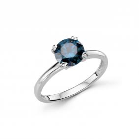 Серебряное кольцо Дар К-5314рс16156 с сапфиром и муассанитом К-5314рс16156 фото