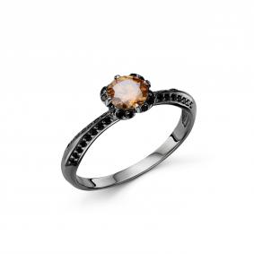 Серебряное кольцо Дар К-5315чрс16168416 с шпинелью и муассанитом К-5315чрс16168416 фото