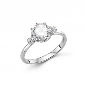 Серебряное кольцо Дар К-5316рс1612800 с фианитом и муассанитом К-5316рс1612800 фото
