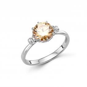 Серебряное кольцо Дар К-5316рс162000 с фианитом и муассанитом К-5316рс162000 фото