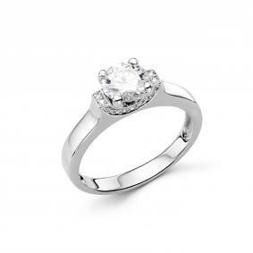Серебряное кольцо Дар К-5317рс1612800 с фианитом и муассанитом К-5317рс1612800 фото