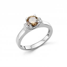 Серебряное кольцо Дар К-5317рс162000 с фианитом и муассанитом К-5317рс162000 фото