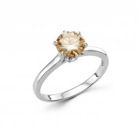 Серебряное кольцо Дар К-5318рс162000 с фианитом и муассанитом К-5318рс162000 фото