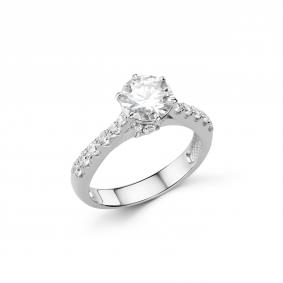Серебряное кольцо Дар К-5319рс1612800 с фианитом и муассанитом К-5319рс1612800 фото