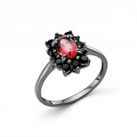 Серебряное кольцо Дар К-5320чрс41016 с родолитом и шпинелью К-5320чрс41016 фото