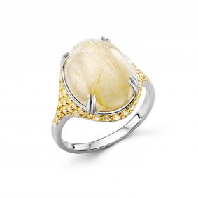 Серебряное кольцо Дар К-5326рлзк465274 с фианитом и кварцем К-5326рлзк465274 фото