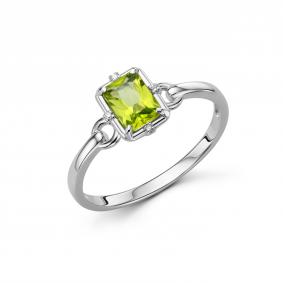 Серебряное кольцо Дар К-5334рс40600 с фианитом и хризолитом К-5334рс40600 фото