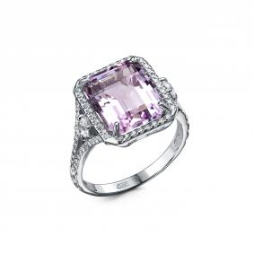 Серебряное кольцо Дар К-5339рс415900 с фианитом и аметистом К-5339рс415900 фото
