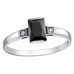 Кольцо из черненого серебра Высоковы 585 К-8-Ч с фианитом К-8-Ч фото