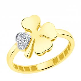 Кольцо из лимонного золота ЮЗ Корона К1-К5627л с фианитом К1-К5627л фото