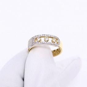 Кольцо из лимонного золота ЮЗ Корона К1-К6024л с фианитом К1-К6024л фото
