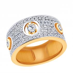 Золотое кольцо с подвижным фианитом ЮЗ Корона К1-К6087 К1-К6087 фото