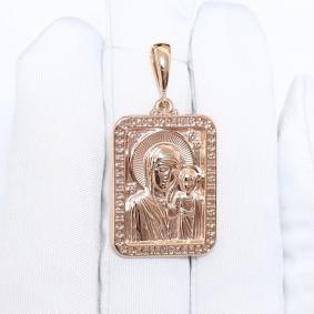 Золотая подвеска-иконка Казанская Божья Матерь ЮЗ Корона К1-П-51002 К1-П-51002 фото