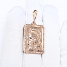 Золотая подвеска-иконка Владимирская Божья Матерь ЮЗ Корона К1-П-51003 К1-П-51003 фото