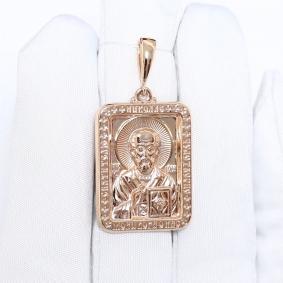 Золотая подвеска-иконка Святитель Николай Чудотворец ЮЗ Корона К1-П-51006 К1-П-51006 фото
