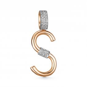 Золотая подвеска-шарм ЮЗ Корона с фианитом К1-П4954 К1-П4954 фото