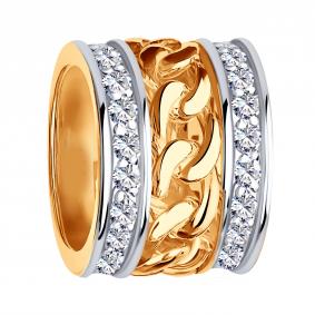 Золотая подвеска-шарм ЮЗ Корона с фианитом К1-П5011 К1-П5011 фото