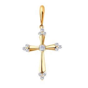 Золотая подвеска ЮЗ Корона К1-П5043 с фианитом К1-П5043 фото