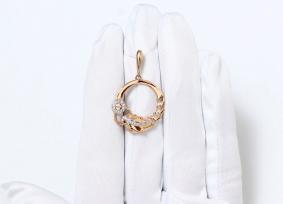 Золотая подвеска ЮЗ Корона К1-П5376 с фианитом К1-П5376 фото