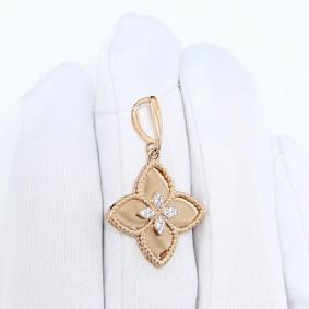 Золотая подвеска ЮЗ Корона К1-П5775 с фианитом К1-П5775 фото