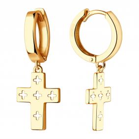 Золотые серьги-кресты ЮЗ Корона К1-С4858 К1-С4858 фото