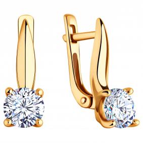 Золотые серьги ЮЗ Корона К1-С4984 с фианитом К1-С4984 фото