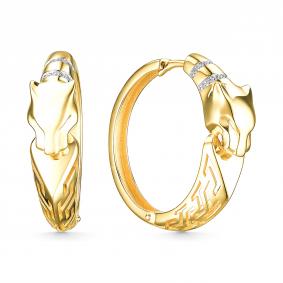 Серьги из лимонного золота ЮЗ Корона К1-С5108л с фианитом К1-С5108л фото