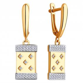 Золотые серьги ЮЗ Корона К1-С5384 с фианитом К1-С5384 фото