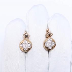 Золотые серьги ЮЗ Корона К1-С5846 с фианитом К1-С5846 фото