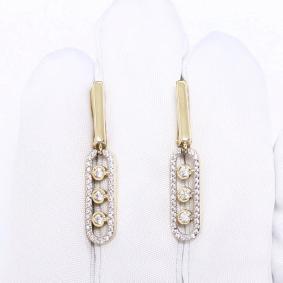 Серьги из лимонного золота ЮЗ Корона К1-С6024л с фианитом К1-С6024л фото